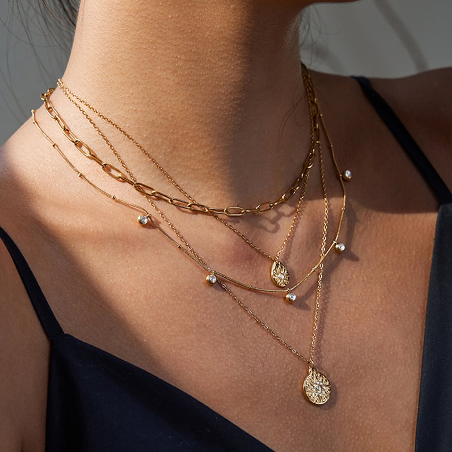 1 Piece Retro Droplet Stainless Steel Women's Pendant Necklaces Picture2