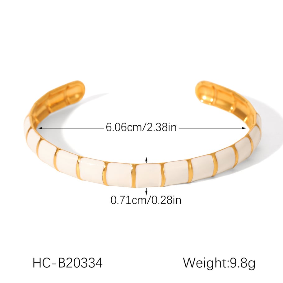 1 pieza de pulseras de mujer de acero inoxidable color dorado con diseño de planta diaria de serie simple Imagen2