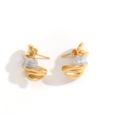 1 Pair Irregular Shape Stainless Steel  Gold Color  Stud Earrings h5 Picture4