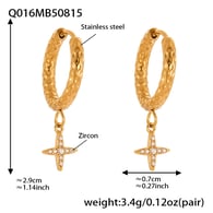 Q016-Golden Cross Zircon Earrings Picture11