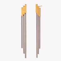 Ladder Geometric Tassel Chain Earrings - Two-tone 