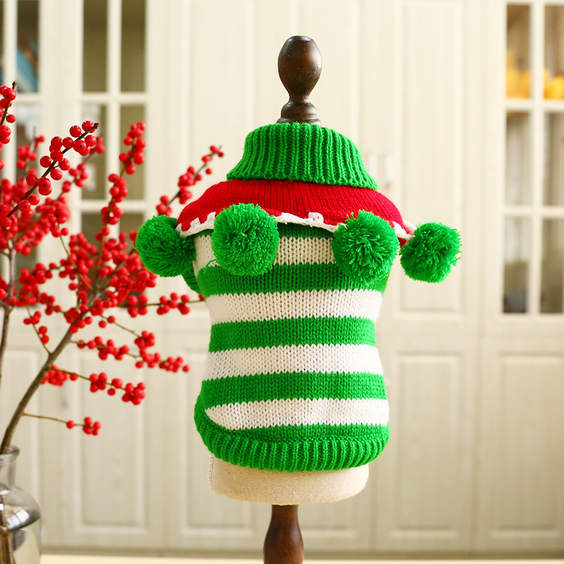 1 Piece Cute Christmas Strip Pet Sweater 