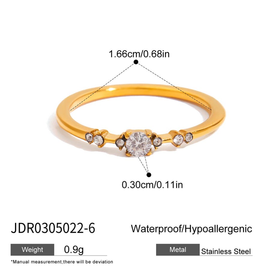 1 Piece Simple Twist Stainless Steel Gold Color Minimalist Rings 