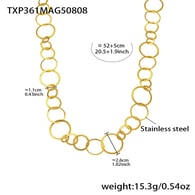 TXP361-Gold Necklace 52+5cm 