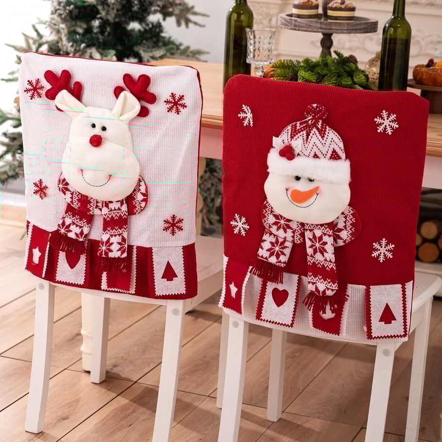 1 Stück weihnachtlicher dekorativer Stuhlbezug Bild2