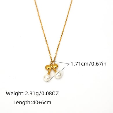 1 Piece Casual Food Stainless Steel  Gold Color  Women's Pendant Necklaces h5 Picture2