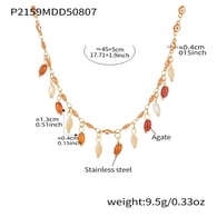 P2159-Orange Drop Gold Necklace-45+5cm Picture4