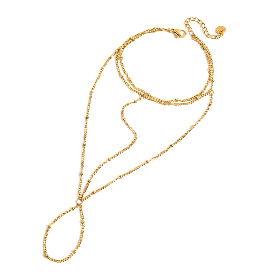1 Piece Minimalist Daily Lines Stainless Steel Gold Color Women's Chain Bracelets 