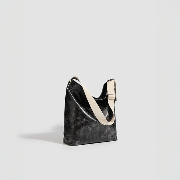 Borsa a tracolla da donna in PU di qualità premium, semplice e casual, in tinta unita, 1 pezzo 2