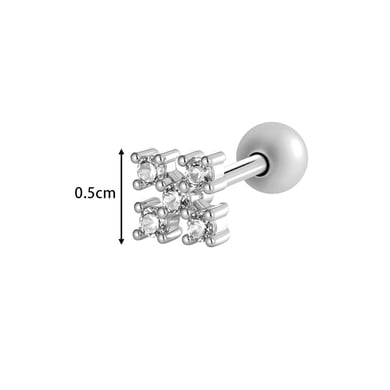 1 stuk bloem koper goud kleur zirkoon piercing oorbel h5 Afbeelding2