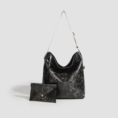 Borsa a tracolla da donna in PU di qualità premium, semplice e casual, in tinta unita, 1 pezzo h5 Immagine2