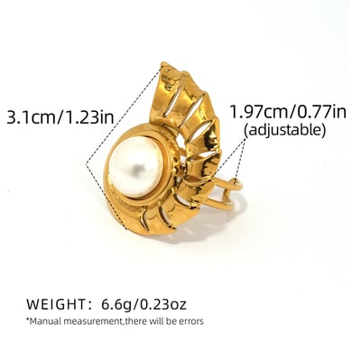 Bague simple en acier inoxydable avec motif tortue naturelle, 1 pièce h5 Image2