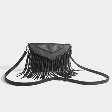 Sac à bandoulière vintage en PU pour femme, 1 pièce, avec pompon h5 