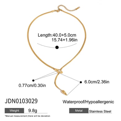 1 Piece Shinning Snake Stainless Steel Gold Color Women's Pendant Necklaces h5 Picture2