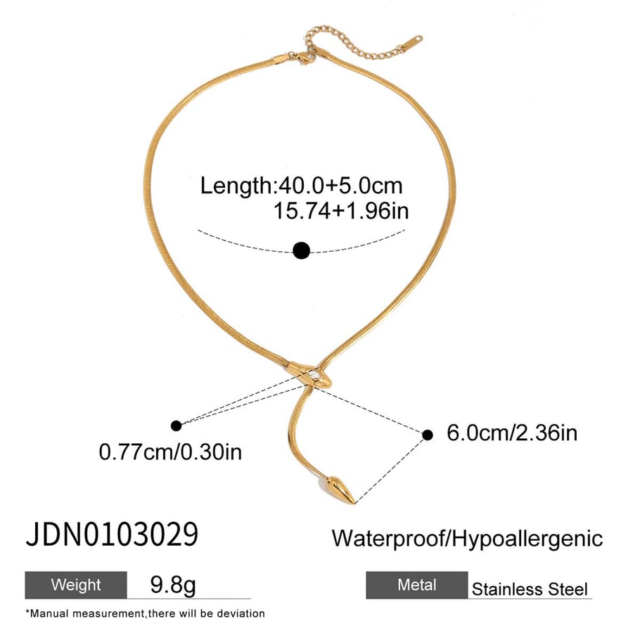 1 Piece Shinning Snake Stainless Steel Gold Color Women's Pendant Necklaces Picture2