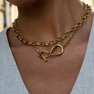 1 Piece Simple Irregular Shape Twist Stainless Steel Gold Color Women's Chain Necklaces h5 Picture4