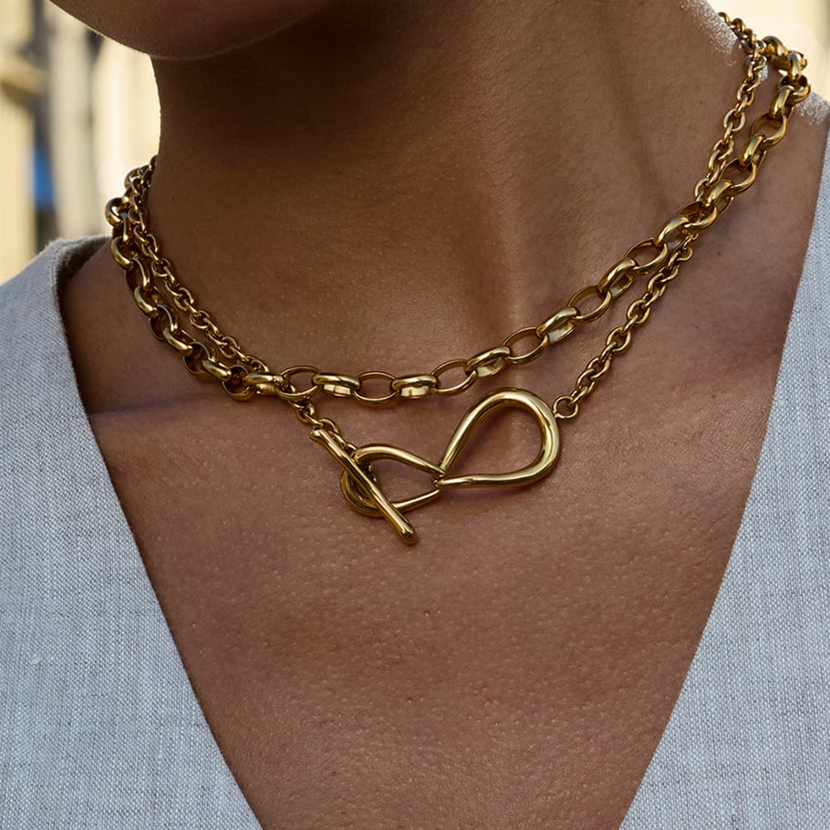 1 Piece Simple Irregular Shape Twist Stainless Steel Gold Color Women's Chain Necklaces Picture4