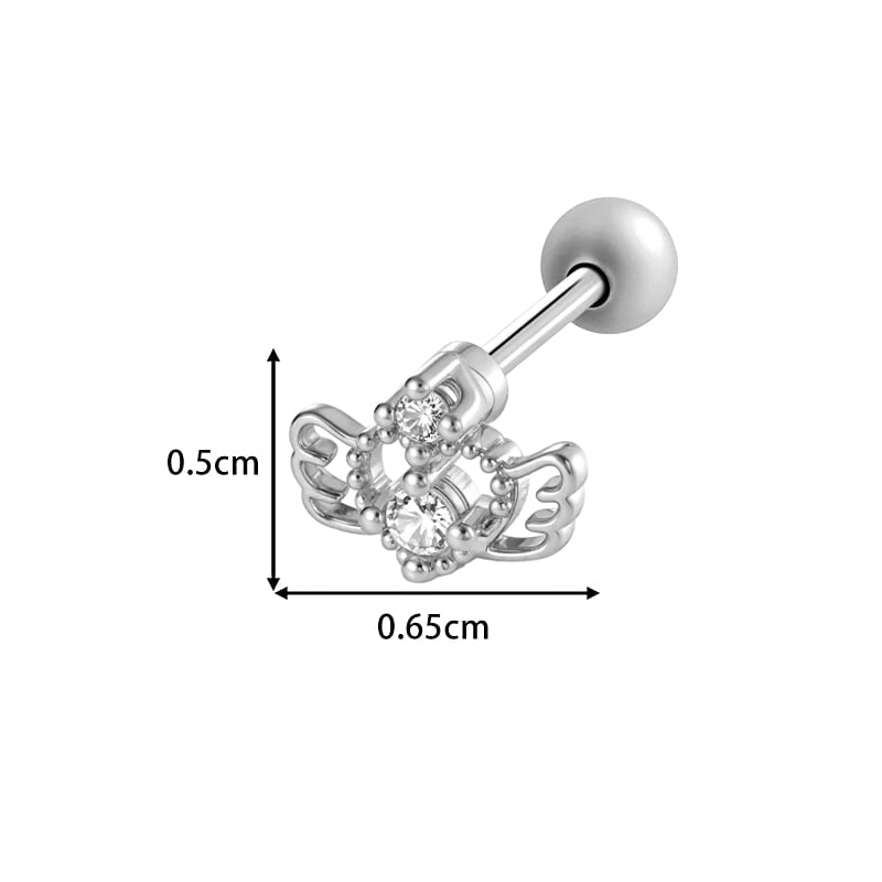 1 stuk hart ster koper goud kleur zirkoon piercing oorbel Afbeelding2
