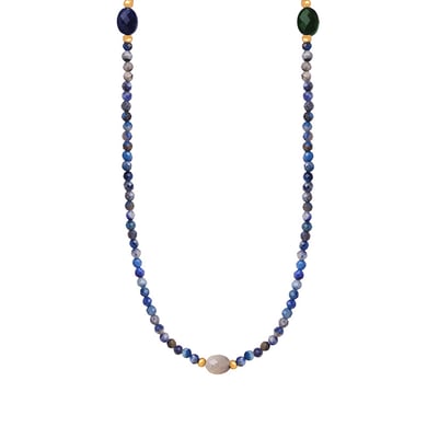 1 pezzo elegante collana di perline in acciaio inossidabile color oro con pietra naturale da donna h5 