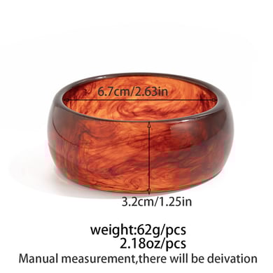 1 Piece Retro Gradient Color Resin Bangle h5 Picture2