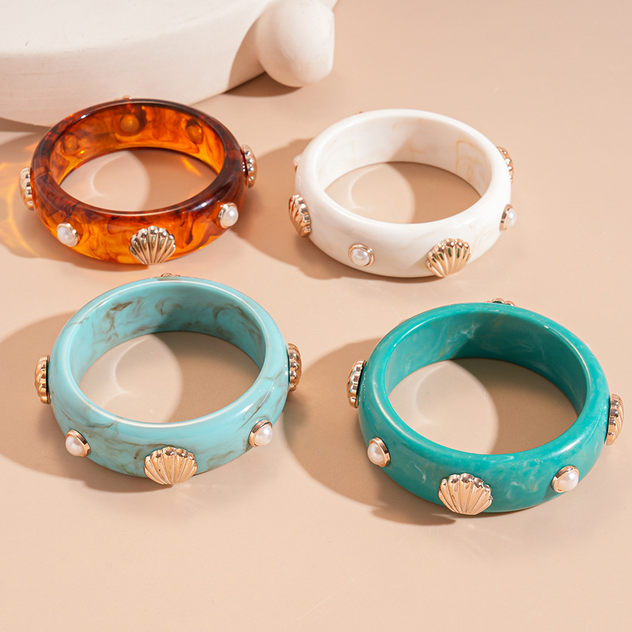 1 brazalete de resina con forma de concha retro Imagen3