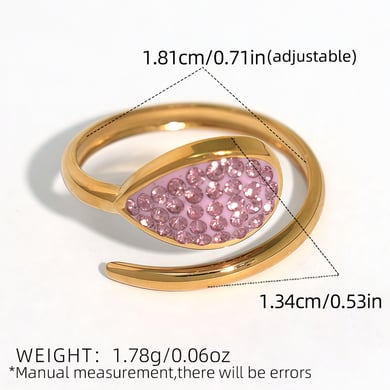 1 Piece  Casual Droplet Irregular Shape Stainless Steel Women‘s  Statement Rings h5 Picture2