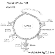 TXE350-B steel color DIY zircon bracelet 16+5cm Picture5