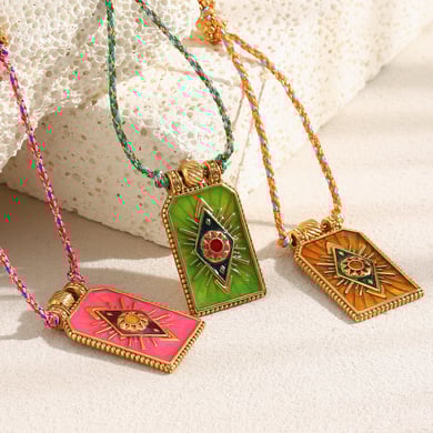 1 Piece Luxurious Eye Tarot Stainless Steel Gold Color Women's Pendant Necklaces h5 Picture2