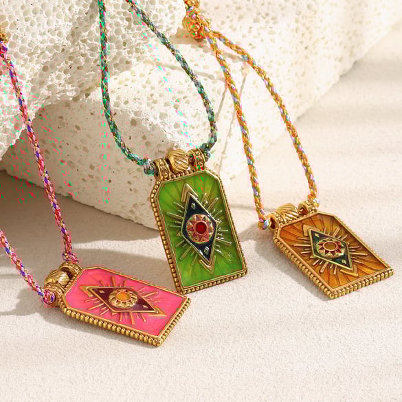 1 Piece Luxurious Eye Tarot Stainless Steel Gold Color Women's Pendant Necklaces
