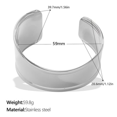 1 Piece Stainless Steel Gold Color Cuff Bracelet h5 