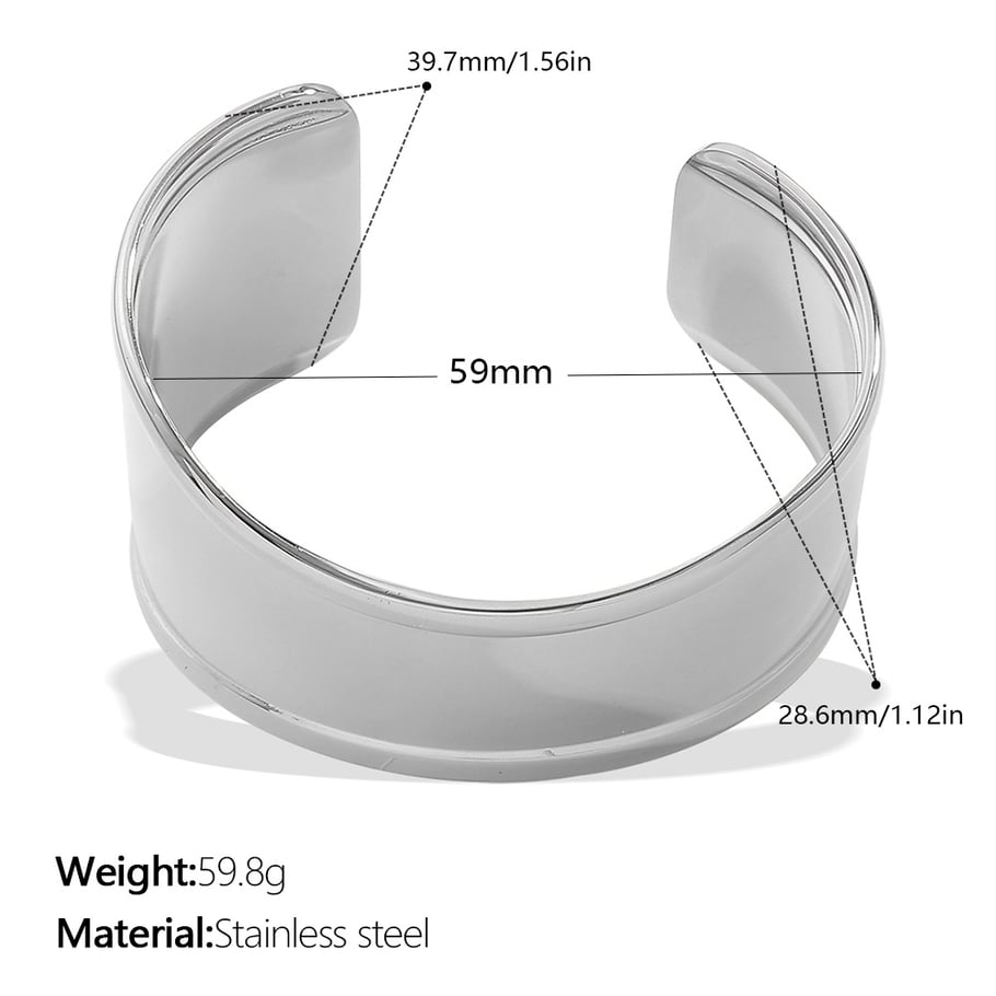 1 Piece Stainless Steel Gold Color Cuff Bracelet 