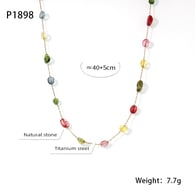 P1898-Naturstein Bunte Halskette-40+5cm Bild7