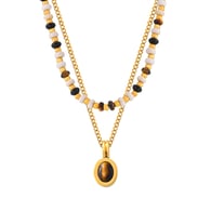 P1831-Collana a doppio strato in oro (staccabile) 