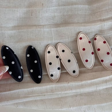 1 pieza de pinzas para el cabello de tela con lunares de la serie romántica para uso diario para mujer h5 Imagen2