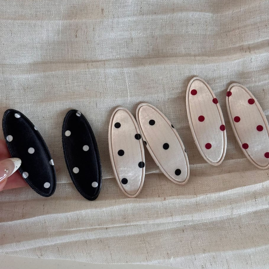 1 pieza de pinzas para el cabello de tela con lunares de la serie romántica para uso diario para mujer Imagen2