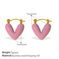 EH62LPG light pink enamel earrings Picture5