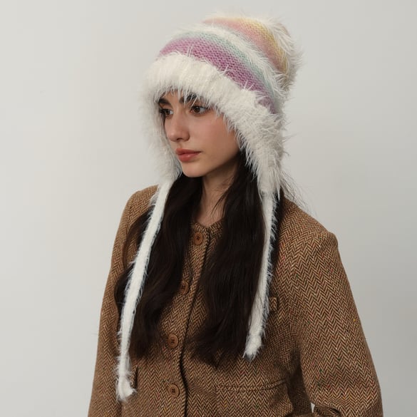 1 Piece Classic Gradient Color Strip Polyester Women's Hats 2