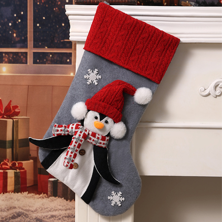 1 Piece Cute Christmas Decorative Stocking Picture5