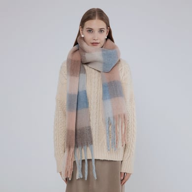 1 Piece Elegant Plaid Polyester Women's Winter Scarves h5 