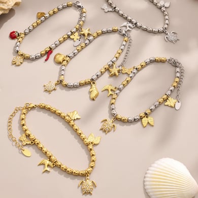 Luxurious Animal Stainless Steel Gold Color Zircon Women's Jewelry Sets h5 Picture8