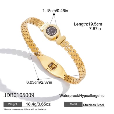 1 Piece Simple Oval Stainless Steel Gold Color Women's Bangles h5 