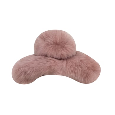 1 pezzo semplice carino super morbido peluche tinta unita fermagli per capelli da donna h5 Immagine3