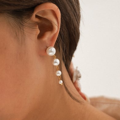 1 paar romantische elegante kwastjes oorbellen van roestvrij staal voor dames h5 Afbeelding4