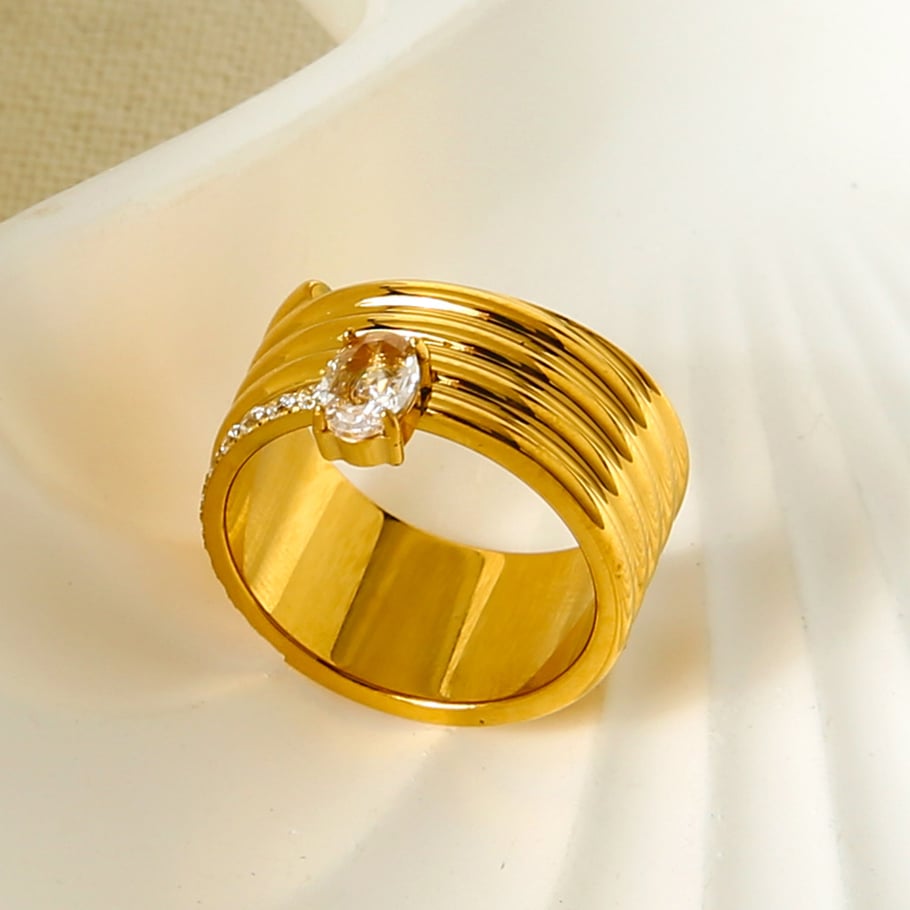 1 Piece Luxurious Multi Layer Stackable Snake Stainless Steel Zircon Statement Rings h5Picture4