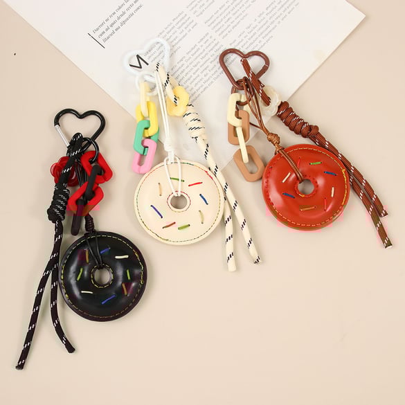 1 Piece Simple Series Cute Doughnut PU Women's Bag Charms