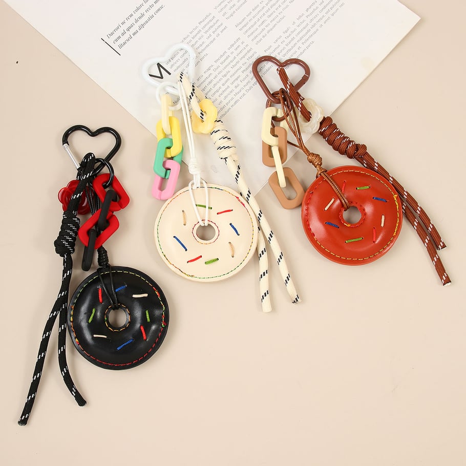 1 Piece Simple Series Cute Doughnut PU Women's Bag Charms Picture2