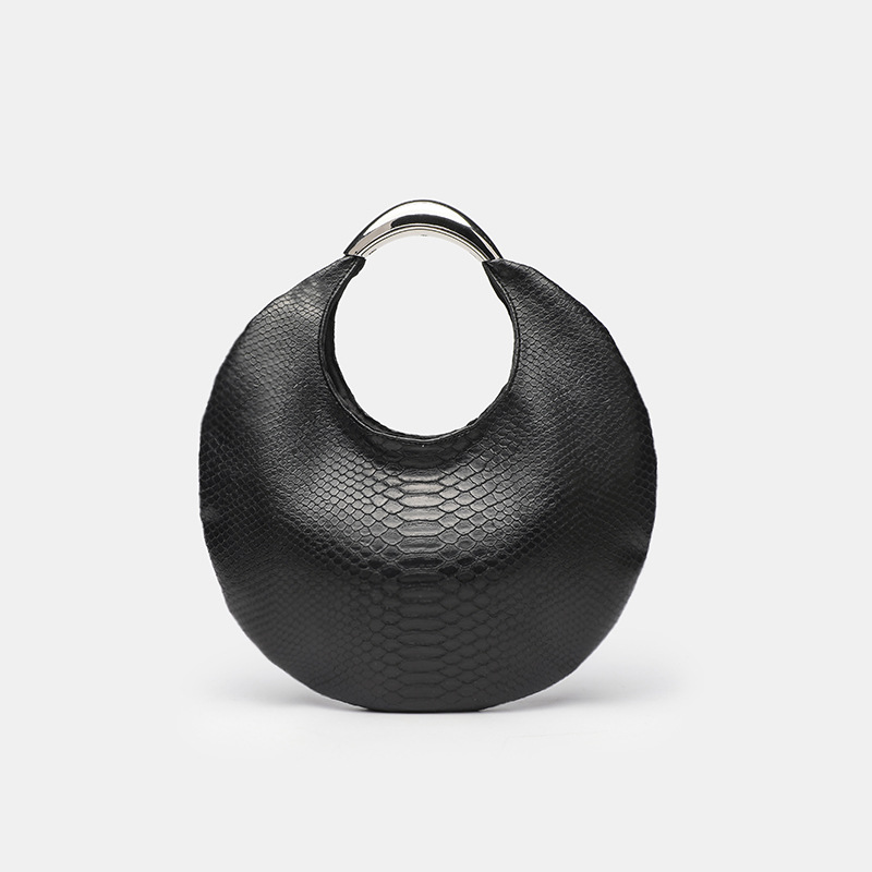 Bolso de mano de PU para mujer, serie simple, estilo retro, con bloqueo de color 