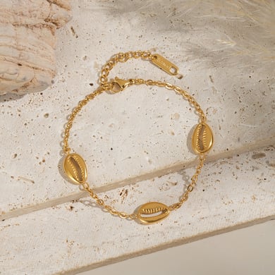 Conjuntos de joyas casuales de acero inoxidable color dorado para mujer h5 Imagen3