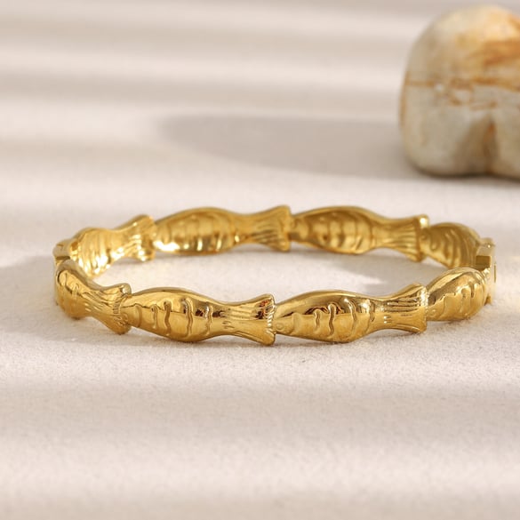 1 Piece Chic Fish Stainless Steel Gold Color Women's Bangles