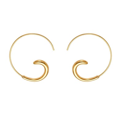 1 Paar minimalistische Creolen mit unregelmäßigem Kreis aus Edelstahl in Goldfarbe für Damen h5 Bild2